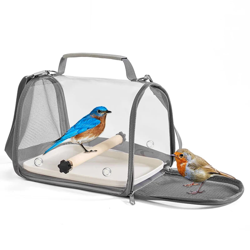 Portable Breathable Bird, Hamster, parrot Travel Bag With Stand & Removable straps design