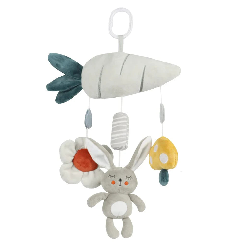 Newborns Spiral Hanging Activity Stroller Toy Baby Carseat Toy Black & White Lion Koala Rattle for Crib Mobile Sensory Toy Gift