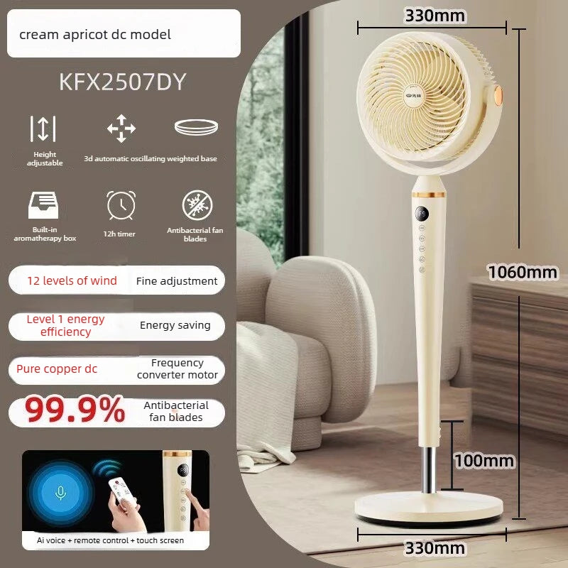 Smart Voice Control Fan with Aromatherapy Energy Saving Pure Copper Motor Air Circulator