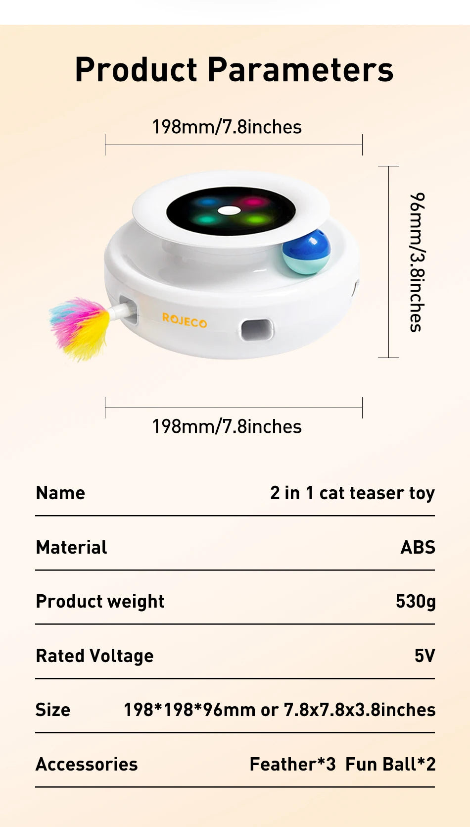 Automatic 5 Modes Feather Fun Ball for Pets Electronic Interactive Toy