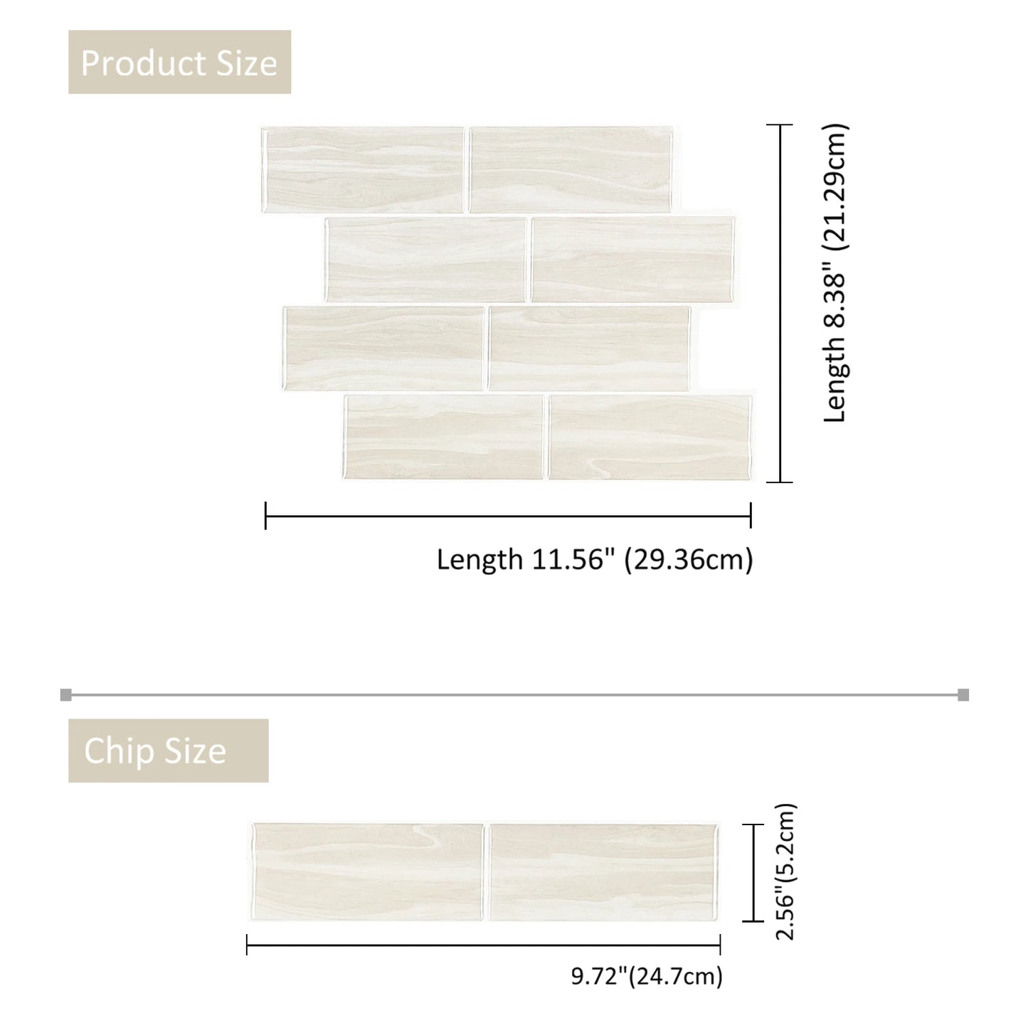 10 Sheets big size Peel and Stick Wallpaper Waterproof 3D Wall Tile - Easy to Install