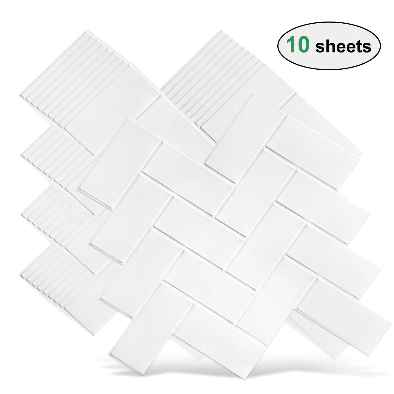 10pcs 3D Tile Self-Adhesive Wall Stickers - Heat-resistant And Waterproof