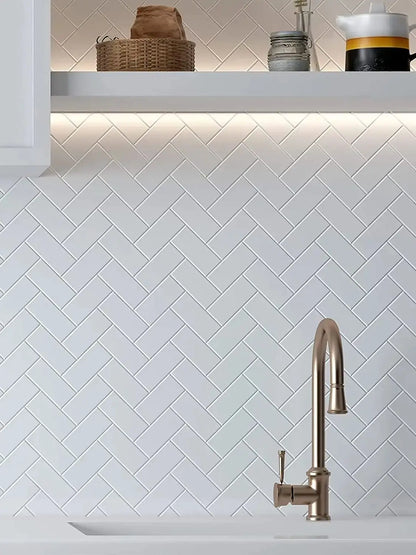 10pcs 3D Tile Self-Adhesive Wall Stickers - Heat-resistant And Waterproof