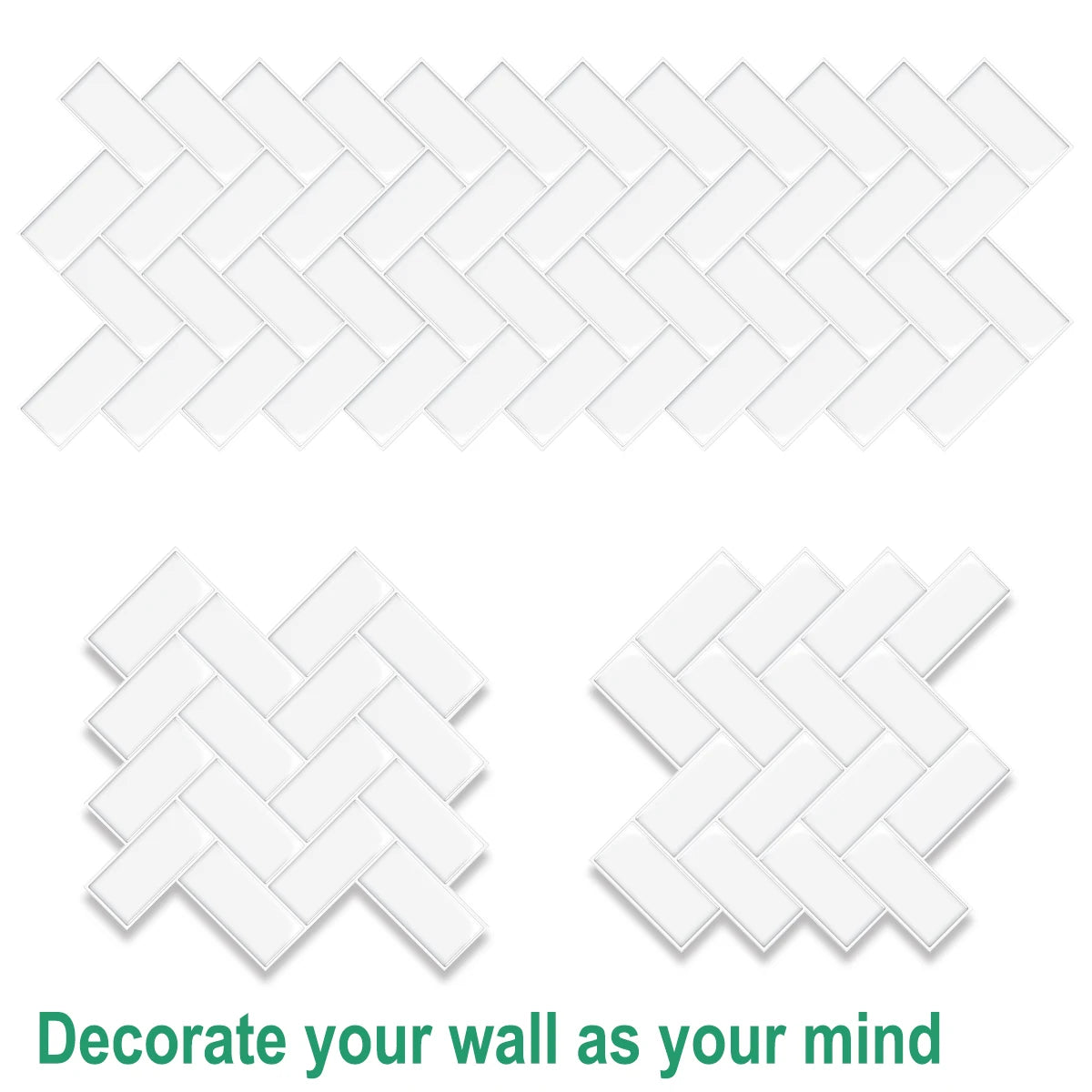 10pcs 3D Tile Self-Adhesive Wall Stickers - Heat-resistant And Waterproof