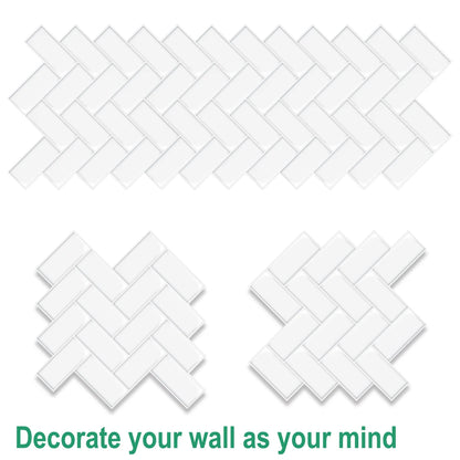10pcs 3D Tile Self-Adhesive Wall Stickers - Heat-resistant And Waterproof