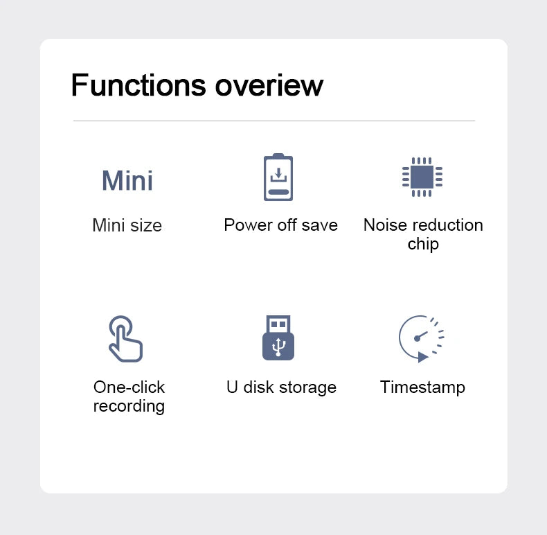 Mini Voice Recorder Digital Device with key ring & necklace