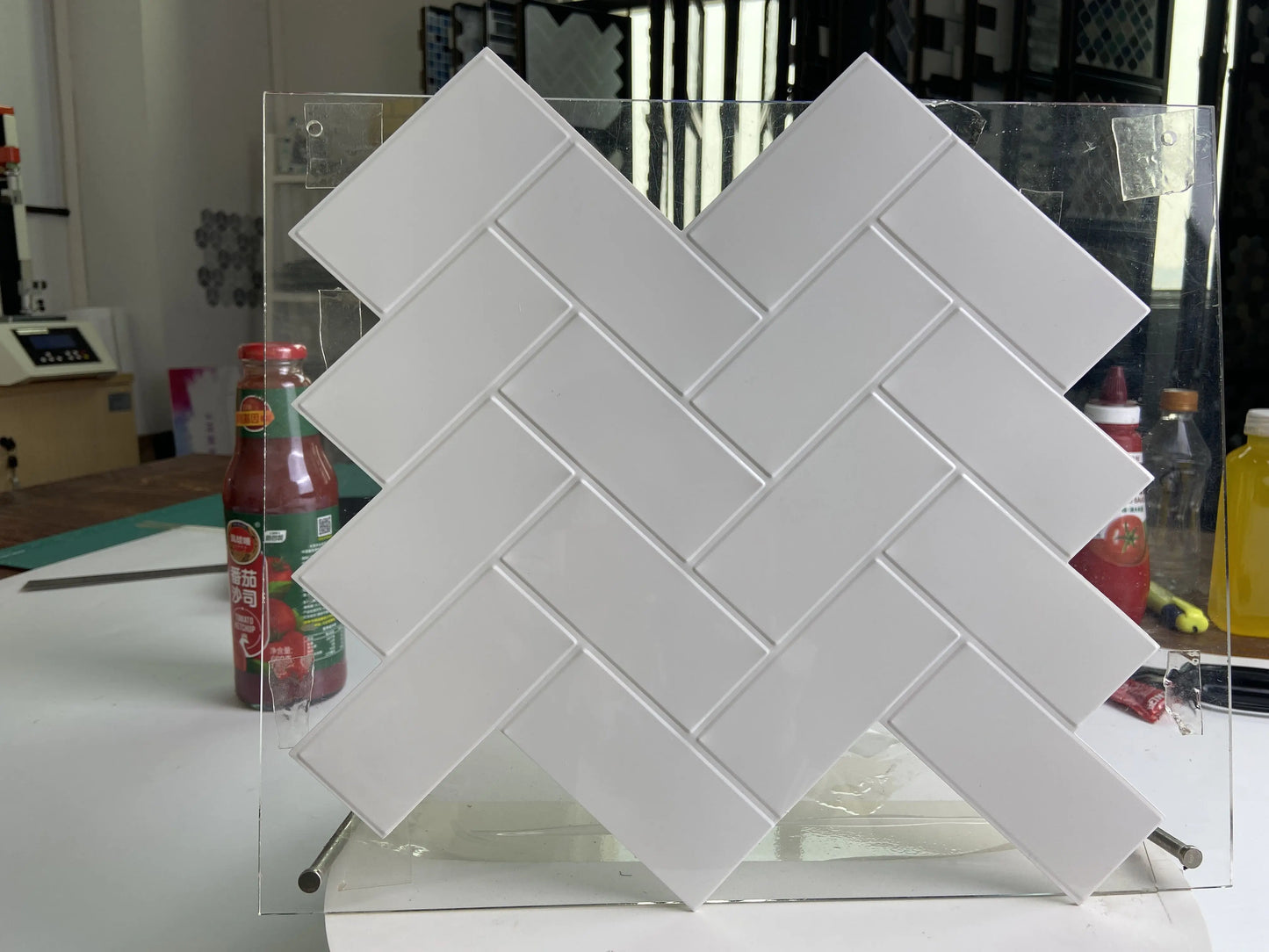 10pcs 3D Tile Self-Adhesive Wall Stickers - Heat-resistant And Waterproof