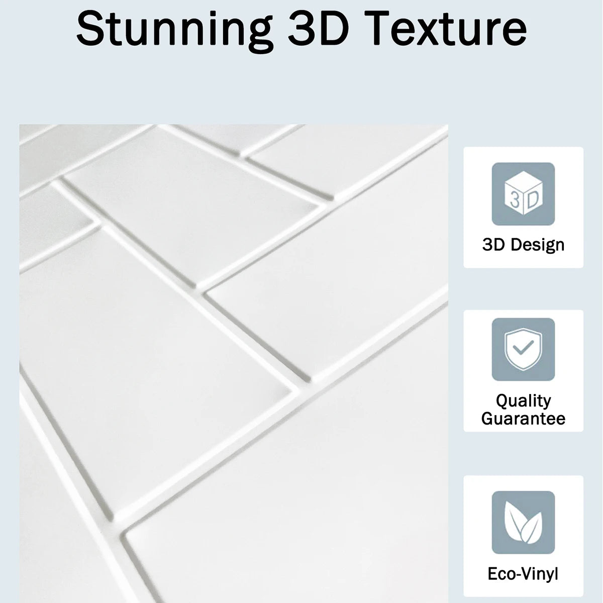 10pcs 3D Tile Self-Adhesive Wall Stickers - Heat-resistant And Waterproof