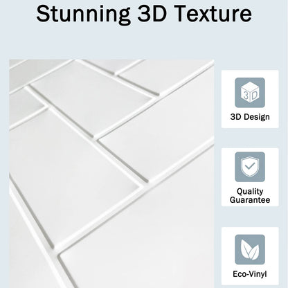 10pcs 3D Tile Self-Adhesive Wall Stickers - Heat-resistant And Waterproof