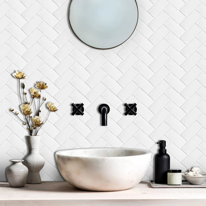 10pcs 3D Tile Self-Adhesive Wall Stickers - Heat-resistant And Waterproof