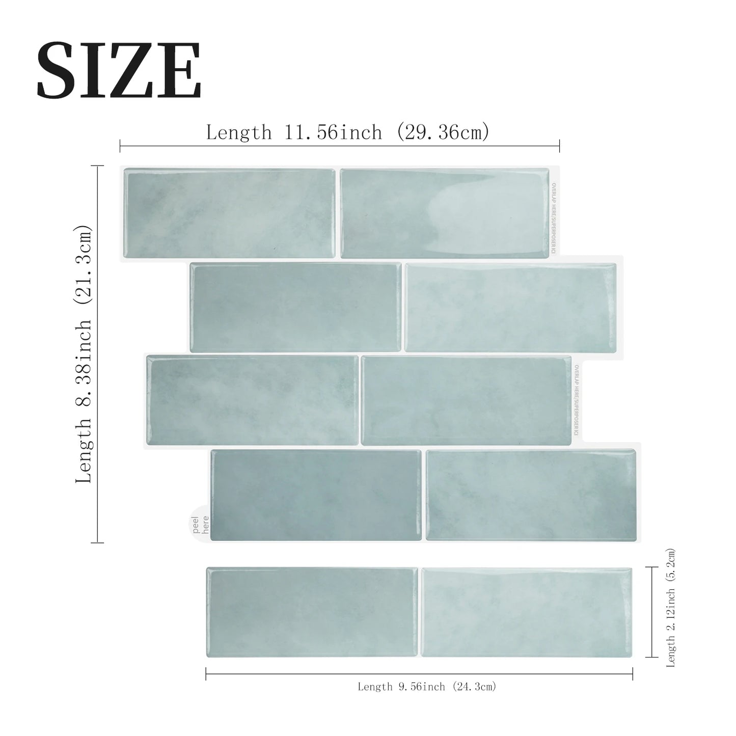 10 Sheets big size Peel and Stick Wallpaper Waterproof 3D Wall Tile - Easy to Install
