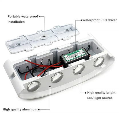 Aluminium LED Wall Lamp Waterproof Garden Balcony Lighting