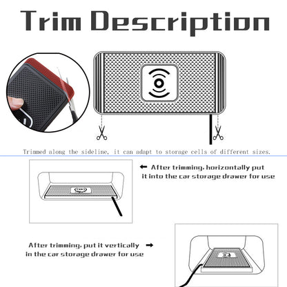 Cordless 15W Car Charger Pad Non-Slip Qi Fast Charging for Android & iPhone 11/12/13/14 - Vehicle Phone Charger