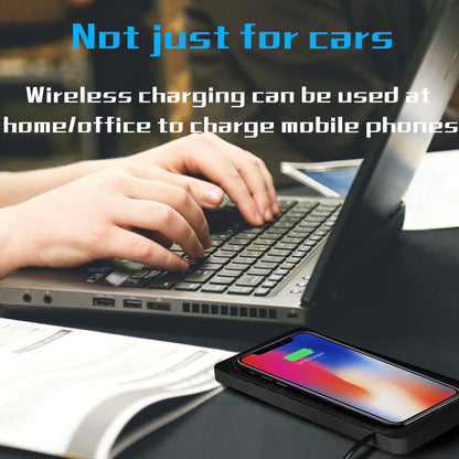 Cordless 15W Car Charger Pad Non-Slip Qi Fast Charging for Android & iPhone 11/12/13/14 - Vehicle Phone Charger