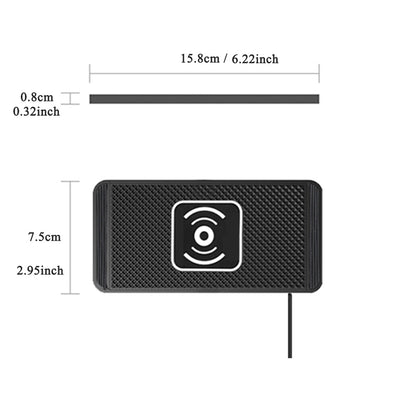 Cordless 15W Car Charger Pad Non-Slip Qi Fast Charging for Android & iPhone 11/12/13/14 - Vehicle Phone Charger