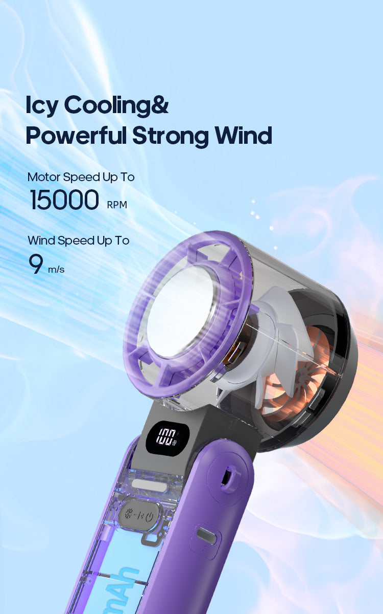Portable High Speed Handheld Fan 3600mAh Rechargeable 100 Wind Speeds