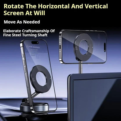 Vacuum Strong Magnetic Phone Holder Foldable Design 360° Adjustable Vacuum Car Mount For Cell Phone For phone Live Stream New