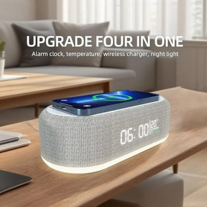 Alarm Clock Wireless Phone Chargers Lamp Night For iPhone 17 16 15 14 13 Fast Charging Dock