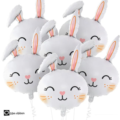 43pcs Rabbit Balloon Set With 32inch 1-9 Pink Number Balloon for Easter Themed Birthday Party Decoration Kids Toys Helium Globos