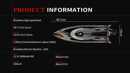 High Speed Racing Speedboat Toy For Children or Adults -Remote Control 55KM/H 35KM/H