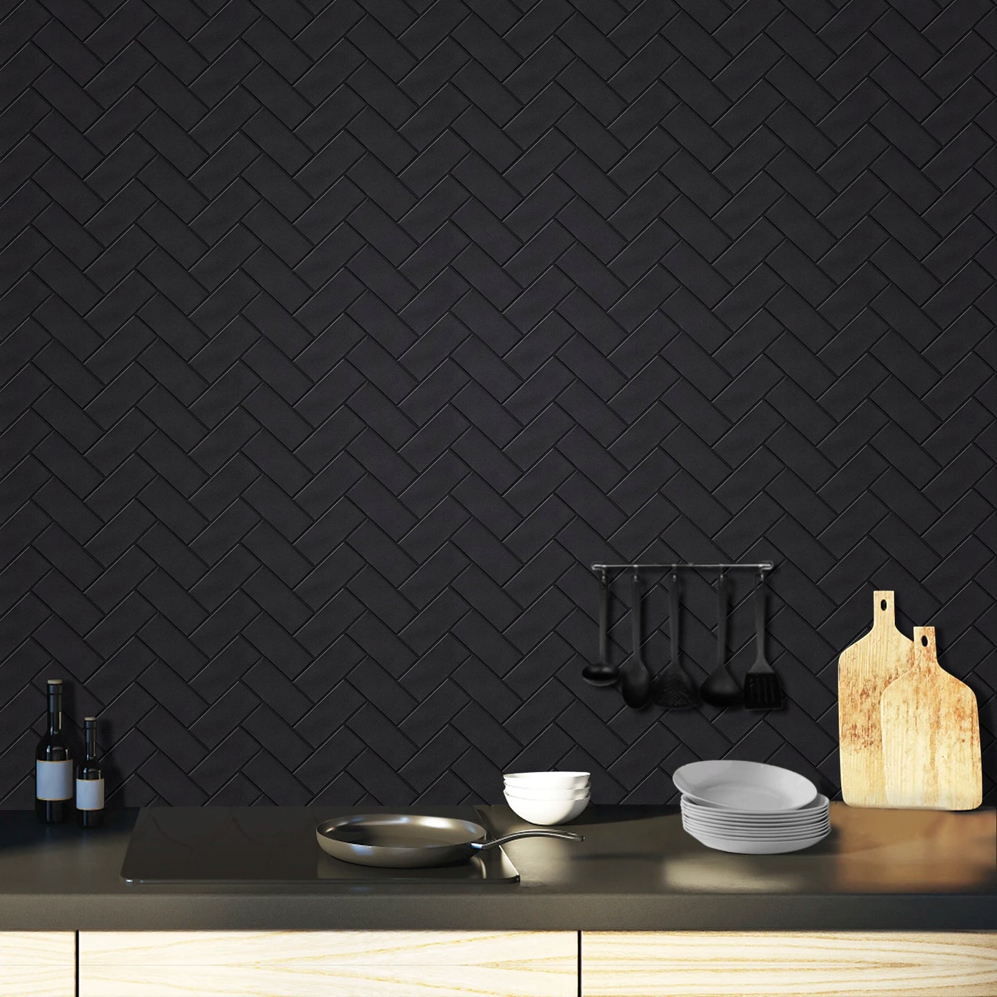 10pcs 3D Tile Self-Adhesive Wall Stickers - Heat-resistant And Waterproof
