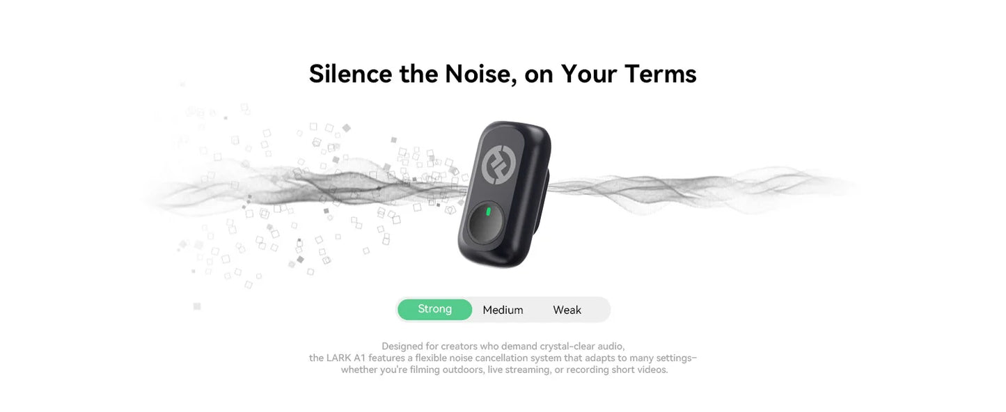 A1 Wireless Microphone for Smartphones  Vlogging Podcast Noise Cancellation Mic