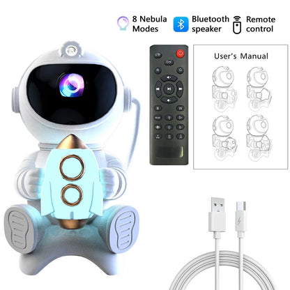 Astronaut LED Night Light Galaxy Star Projector Bluetooth Speaker Remote Control Timer 360° Adjustable Angle