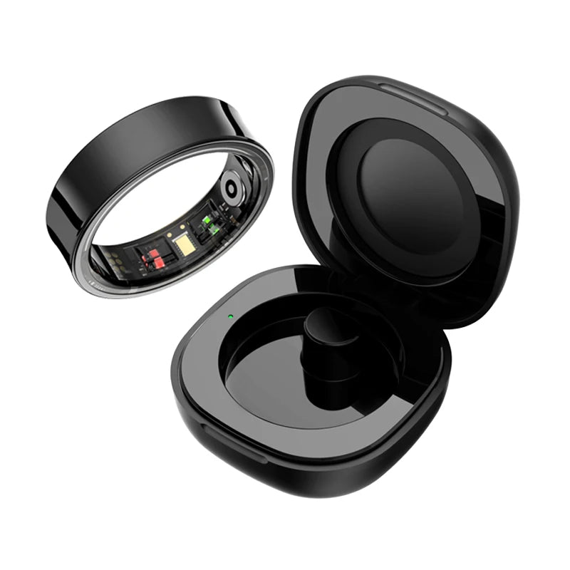 Smart Ring Men Women with Charging Case ,Heart Rate Blood Oxygen,Skin Temperature Monitor