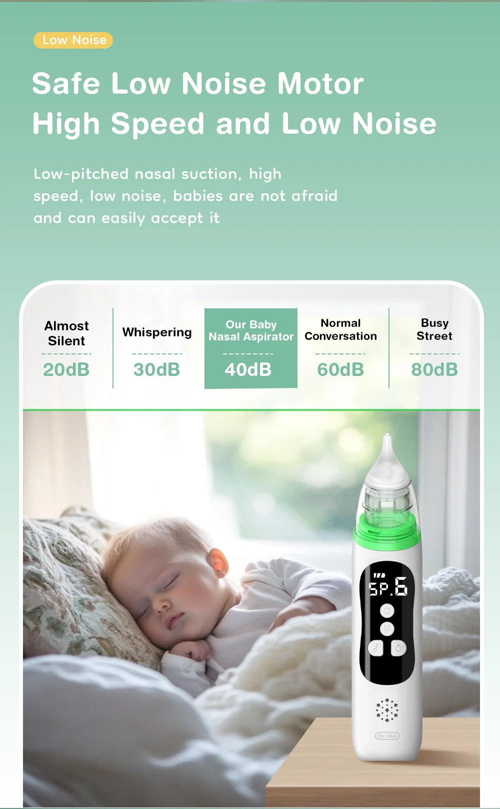 MAMIJOY Baby Electric Nasal Aspirator Nose Suction - Painless silicone material