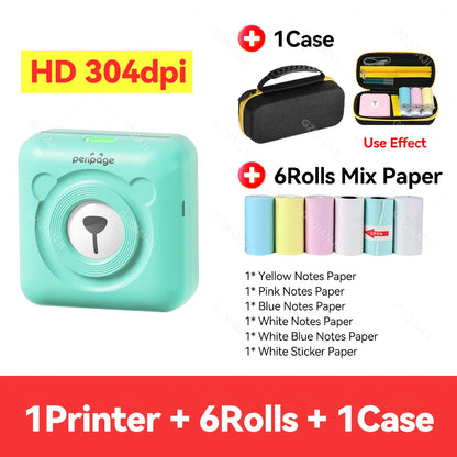 Peripage Mini Photo Printer with Carry Bag Case Paper Roll