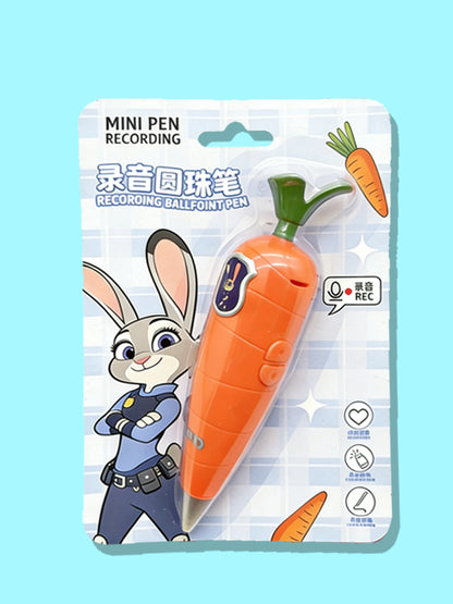 Zootopia 2 Carrot Recorder Pen (60-Second Mini Recorder) | 2-in-1 Judy & Nick Themed Kids’ Version | Movie Cosplay Prop & Gift
