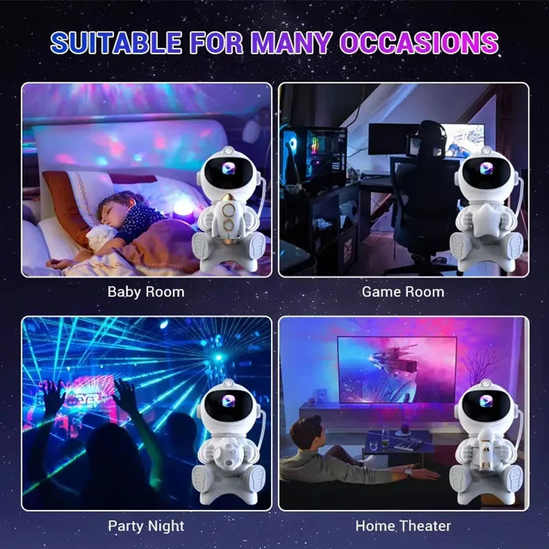 Astronaut LED Night Light Galaxy Star Projector Bluetooth Speaker Remote Control Timer 360° Adjustable Angle