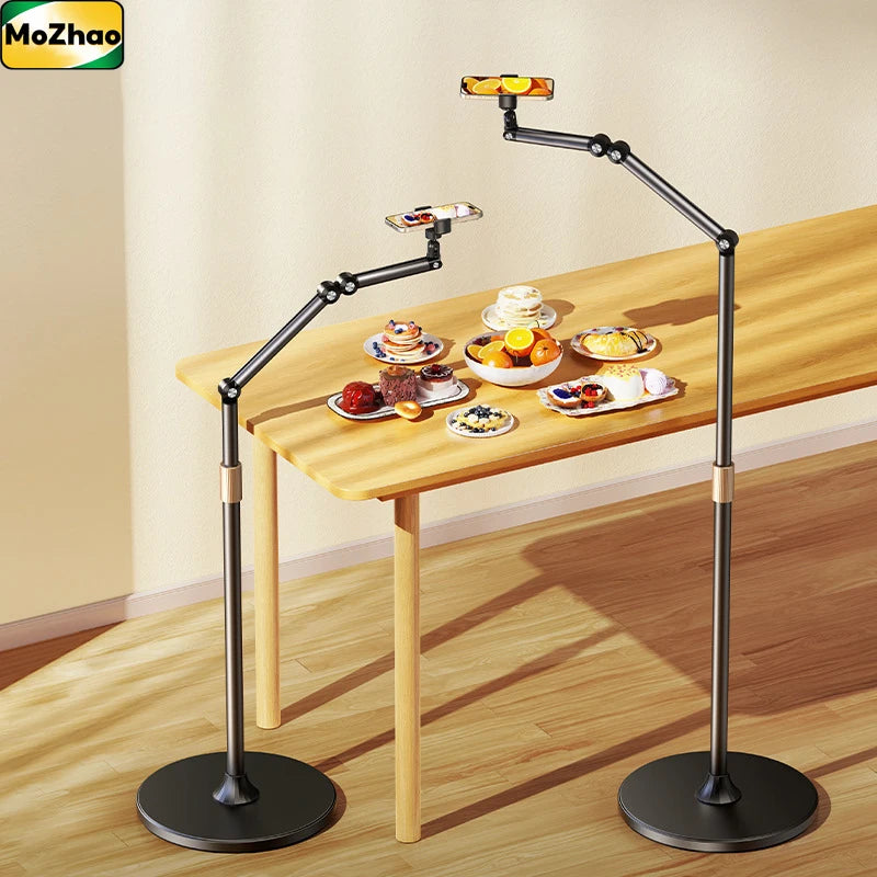 Stand Phone, Tablet Holder Floor Aluminum  Retractable iPad Clip