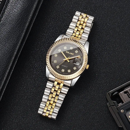 Luxury Men Business Watches Gold & Silver Fashion Women Quartz Watch