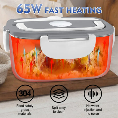 1.5L 65W Portable Electric Lunch Box for Car Or Home -  Stainless Steel Liner with Cloth