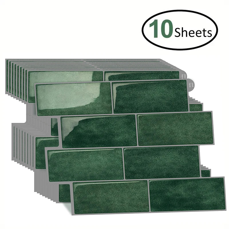 10 Sheets big size Peel and Stick Wallpaper Waterproof 3D Wall Tile - Easy to Install