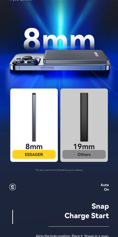 Essager  ultra Thin Wireless Magnetic External Battery 20W 5000mAh Fast Charging For iPhone 17 16 15 14