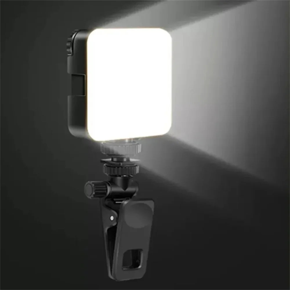 Led Adjustable Portable Selfie Video Light-Brightness Boost Color Control with Clamp Tripod Selfie Stick