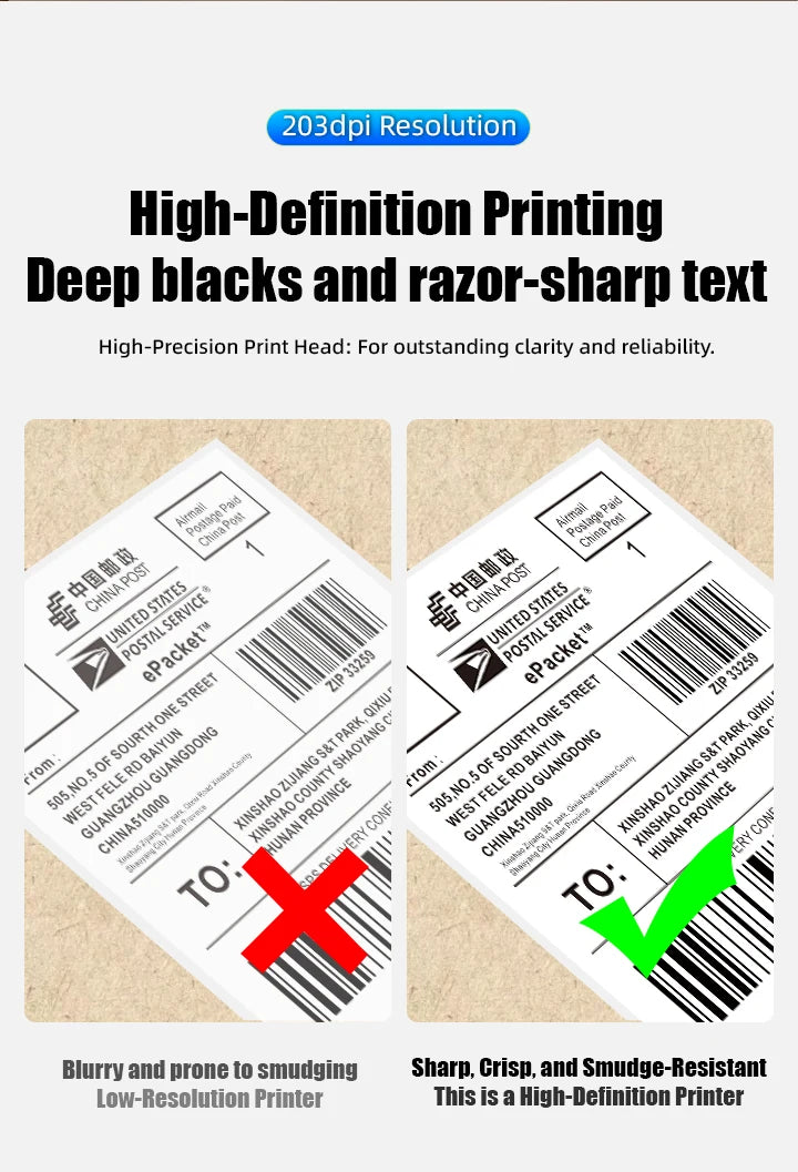 4 inch Bluetooth thermal printer for 30mm-110mm Paper label printer