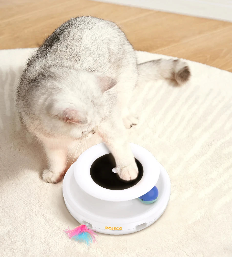 Automatic 5 Modes Feather Fun Ball for Pets Electronic Interactive Toy