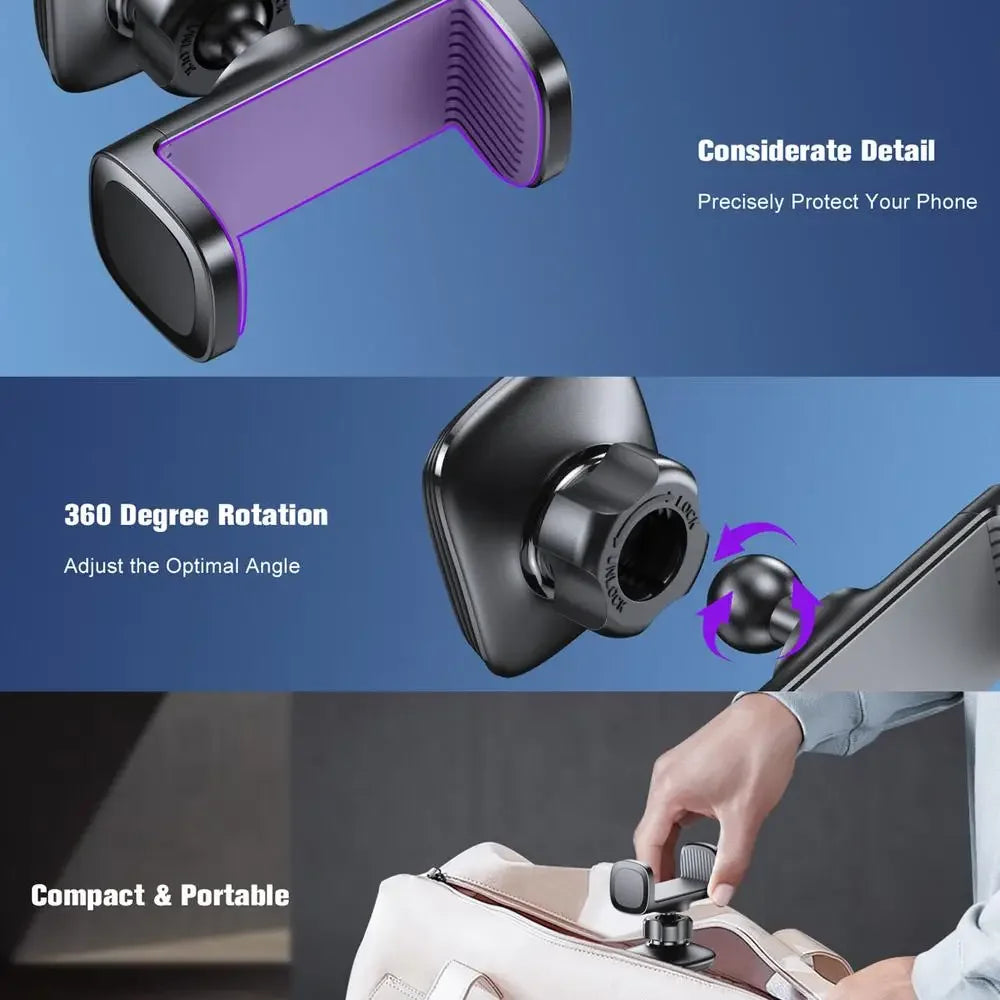 Gym Magnetic Phone Holder 360 Adjustable Stand Compatible With 4-7 Smartphone