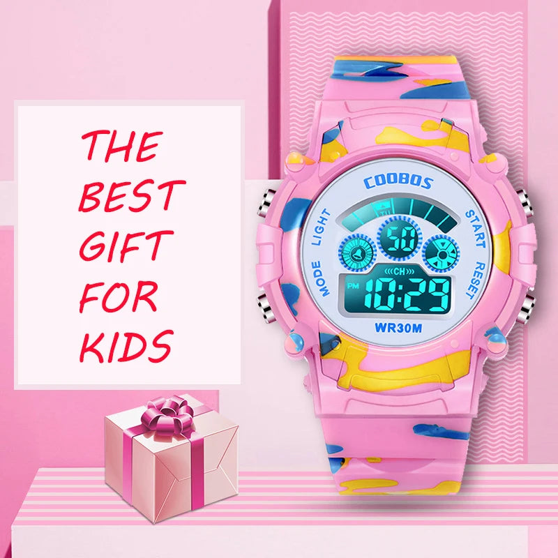 Digital LED Luminous Waterproof Watch for Kids Multi-function