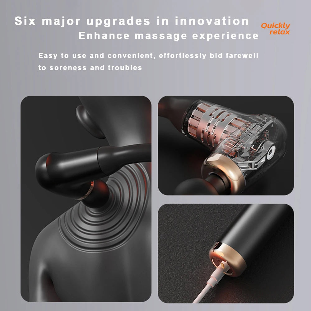 Fascia gun Handle Elbow 3 Modes  6 Gears Adjust Muscle Relaxation  Massage Percussion Hammer for Athletes