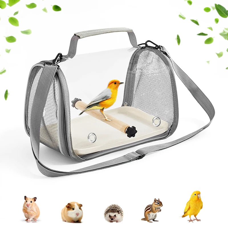 Portable Breathable Bird, Hamster, parrot Travel Bag With Stand & Removable straps  design