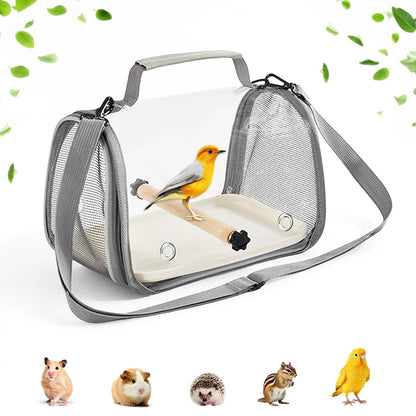 Portable Breathable Bird, Hamster, parrot Travel Bag With Stand & Removable straps  design