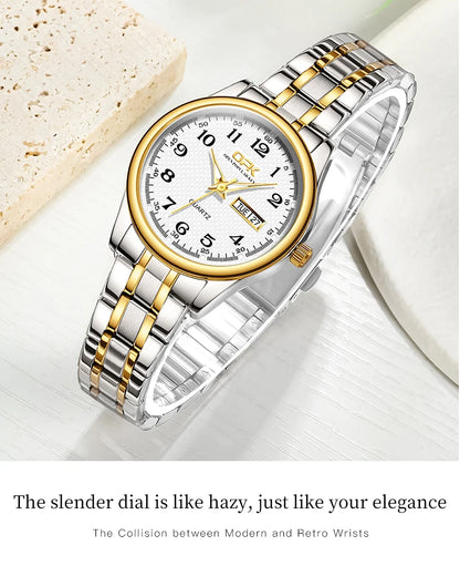 Watch For Women Quartz Watch Waterproof Classic Luxury Brand Stainless Steel Strap