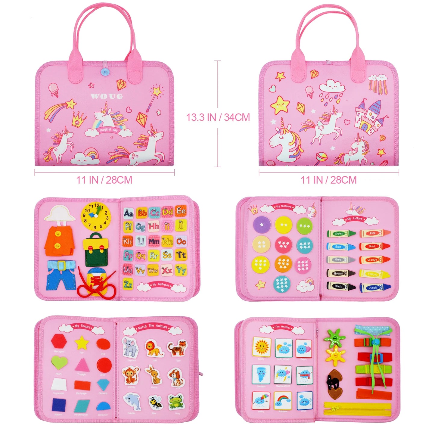 Busy Board Montessori Toys for Toddler Busy Book Sensory - Preschool Early Education