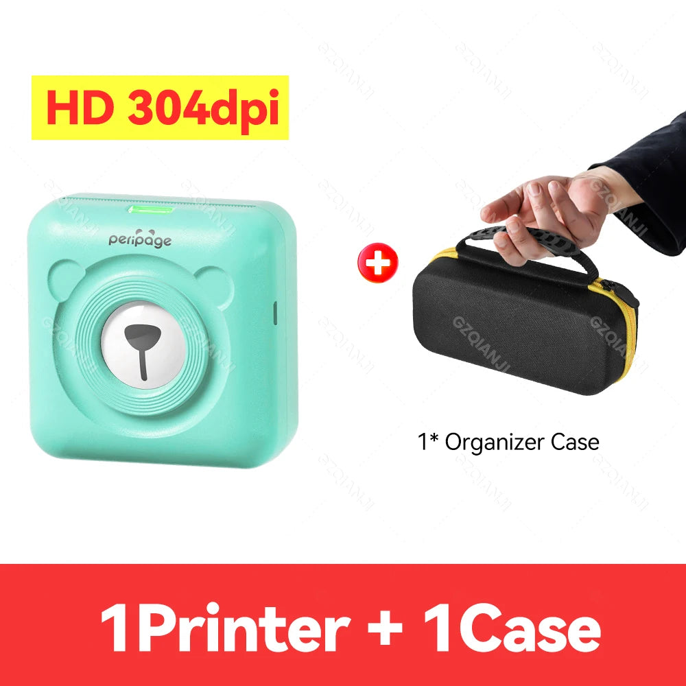 Peripage Mini Photo Printer with Carry Bag Case Paper Roll