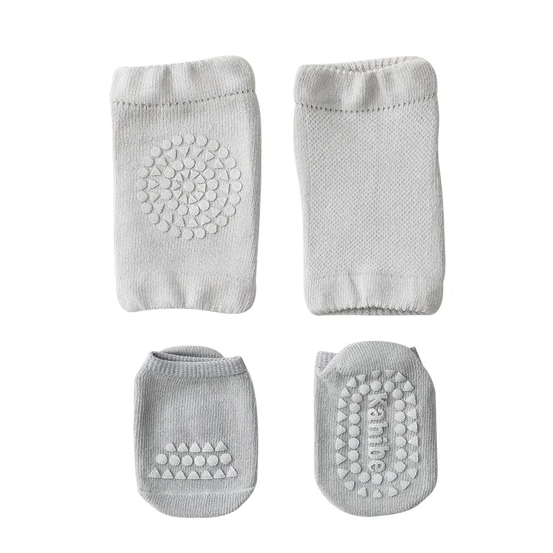 Baby Knee Pads Socks Set- Anti Slip Socks Kneecap Kid Crawling