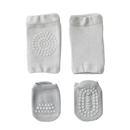 Baby Knee Pads Socks Set- Anti Slip Socks Kneecap Kid Crawling